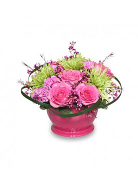 One Sided Basket of Beautiful Assorted Flowers